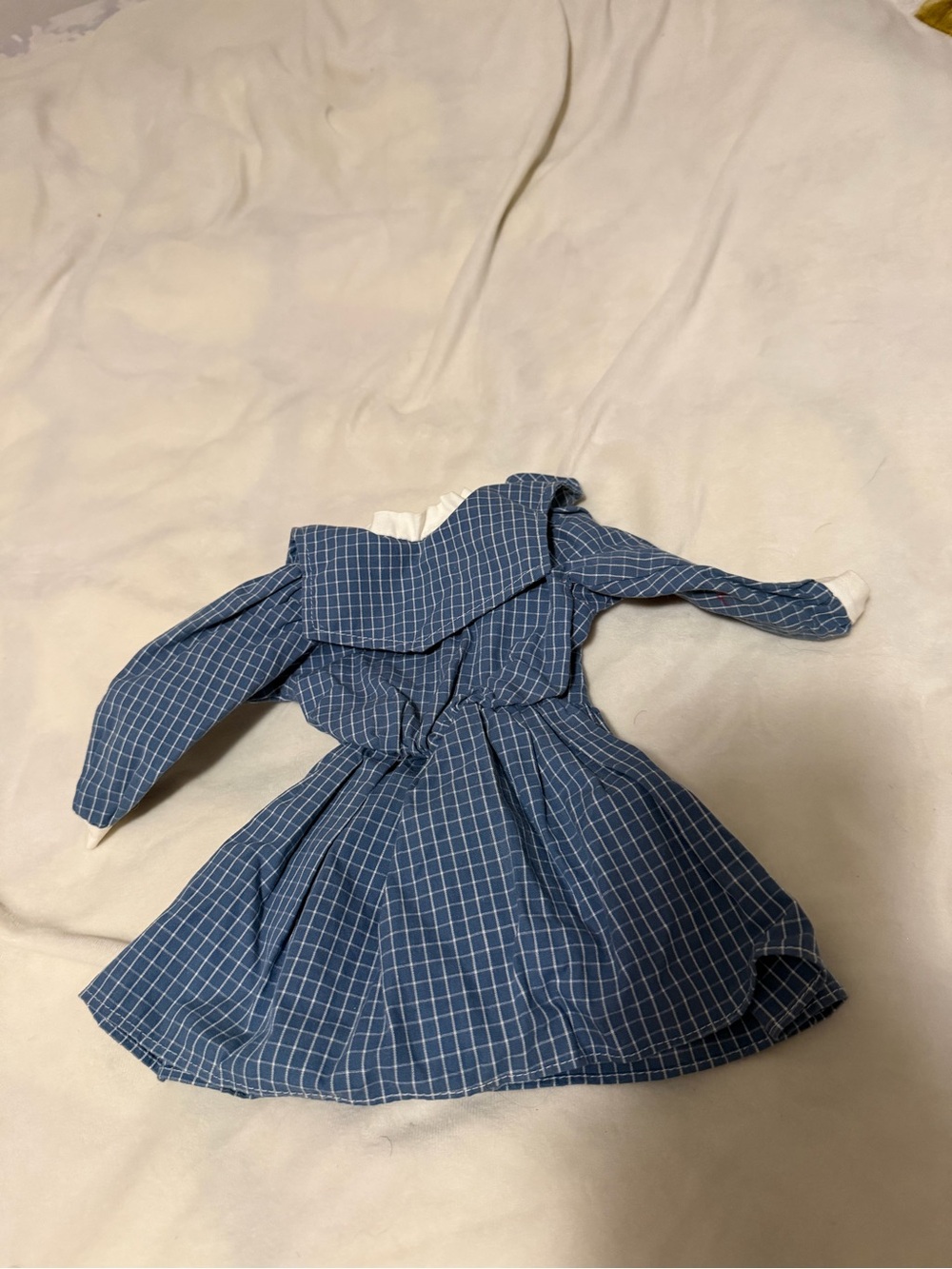 American Girl The Pleasant Company Samantha Blue Checked Doll Dress 18”